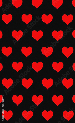 Background   pattern with red hearts