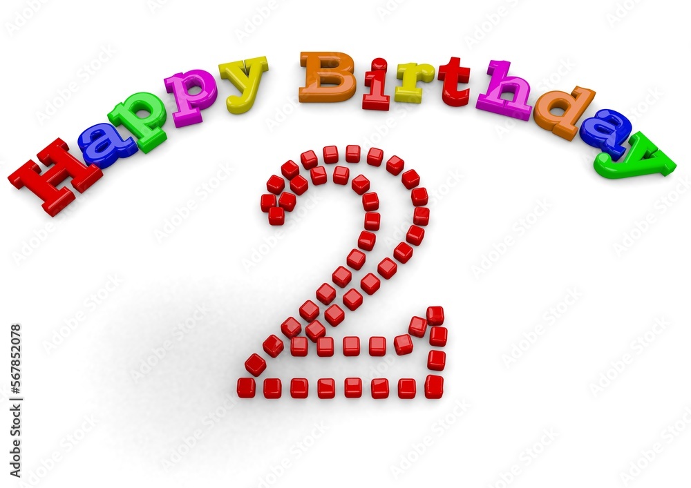 3D-Rendering Happy Birthday with big number 3D-Rendering Happy Birthday with big number