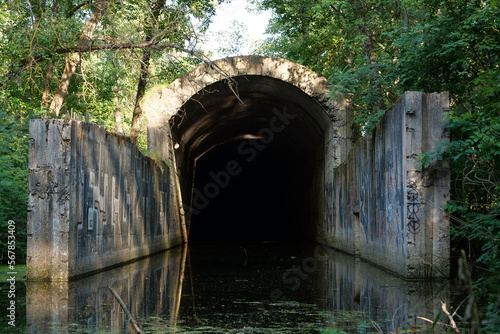 Tunnel under Dnipro river on Zhukiv island in Kyiv, Stalin Metro, Ukraine