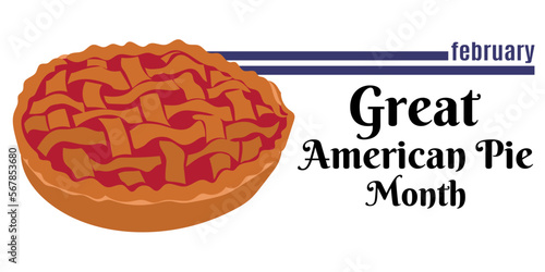 Great American Pie Month, idea for a horizontal design for an event or menu design