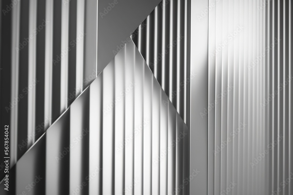 a black and white photo of a metal structure with a diagonal design on it's side and a diagonal design on the side of the wall. generative ai a black and white photo of a metal structure with a diagonal design on it's side and a diagonal design on the side of the wall. generative ai