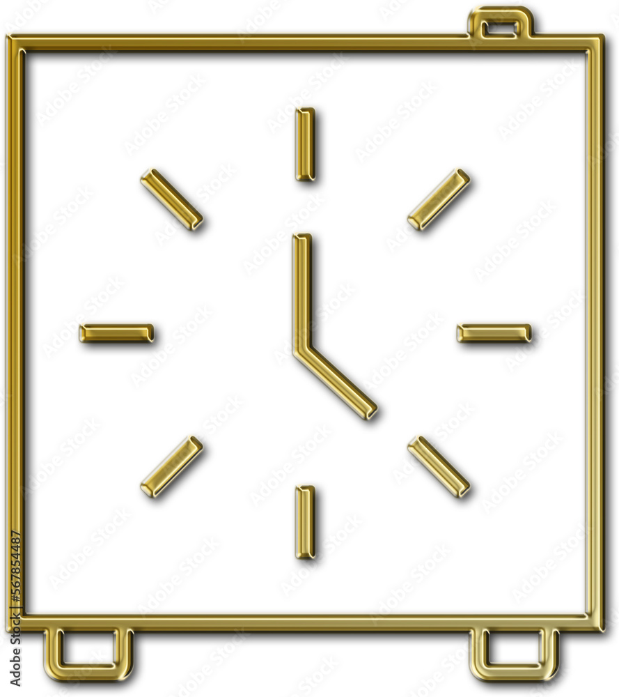 Gold metal Line Art Square Alarm Clock Gold metal Line Art Square Alarm Clock