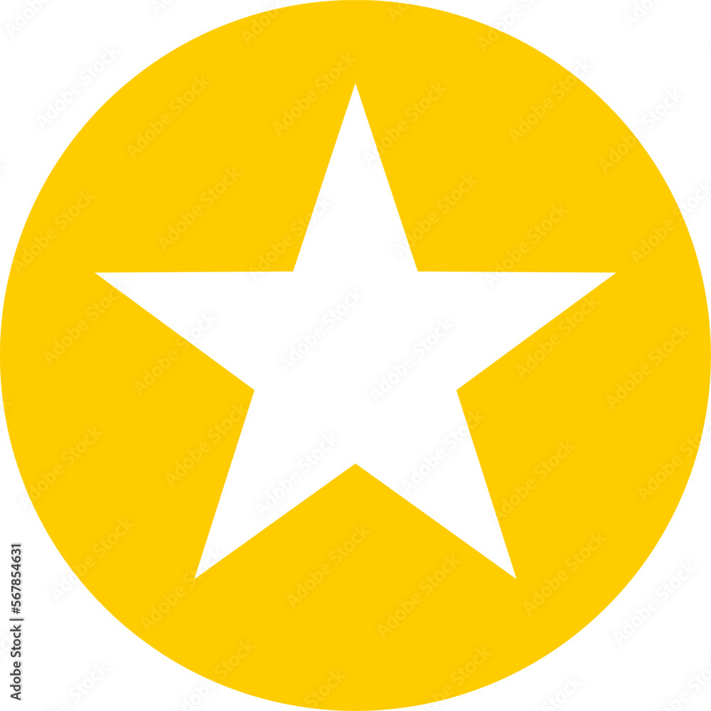 Basic Star in Golden Yellow Circle Badge Icon. Vector Image. Basic Star in Golden Yellow Circle Badge Icon. Vector Image.