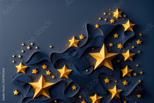 Blue background with golden...