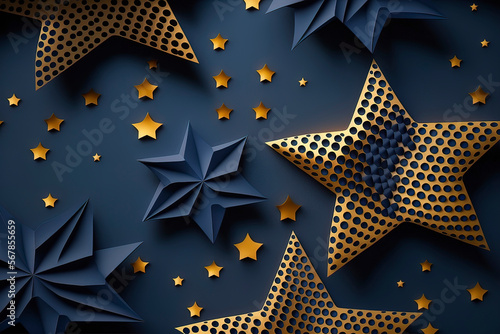Blue background with golden...