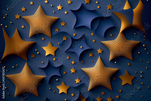 Blue background with golden...