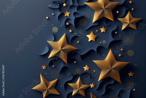 Blue background with golden...