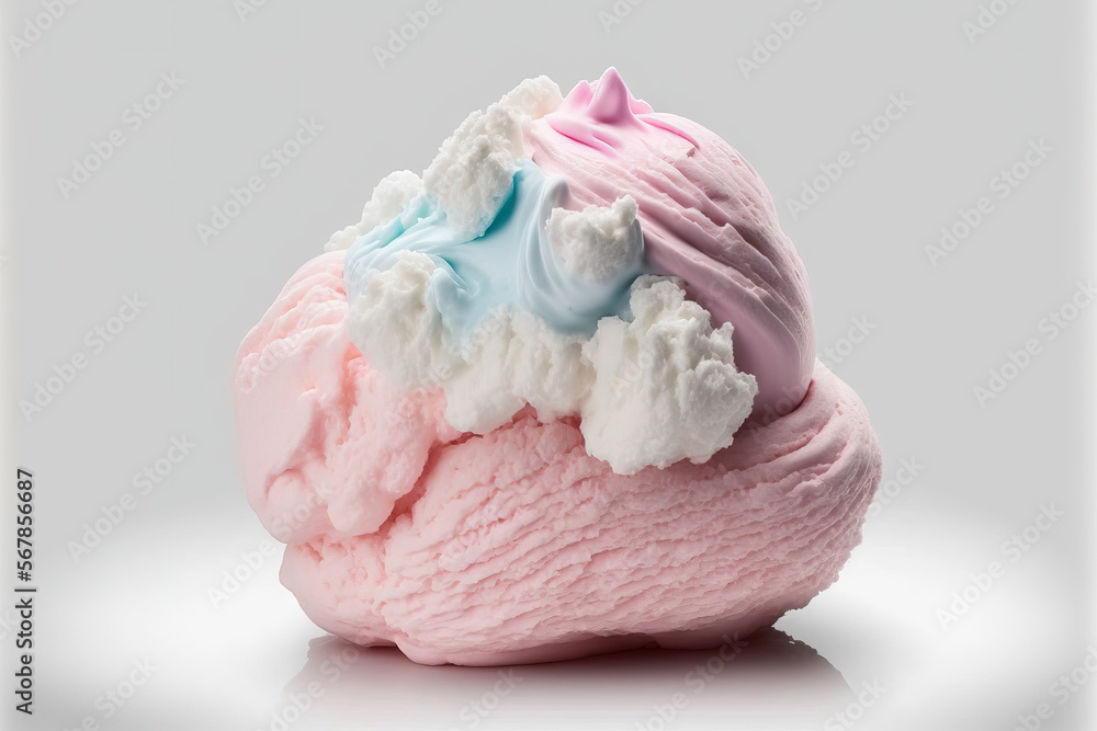on a white background, delicious cotton candy. Generative AI on a white background, delicious cotton candy. Generative AI