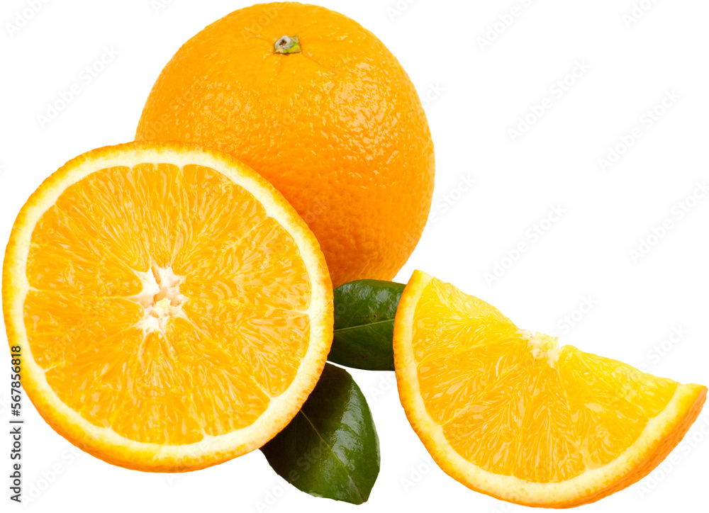 Fototapeta premium Fresh sweet orange fruit clipping path