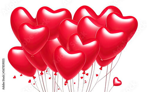 Red balloons in shape of heart