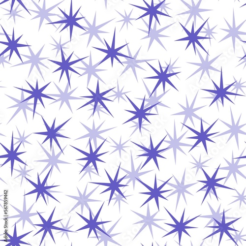 Decorative seamless pattern with blue stars 