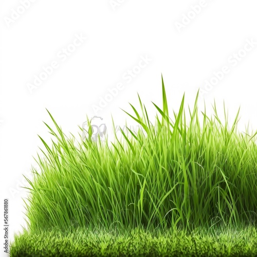 Green grass field isolated on white background, for montage product display. with clipping path garden good quality Generativ AI