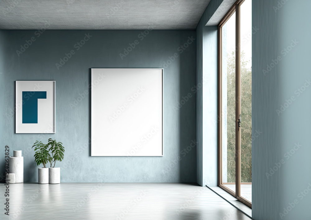 Obraz premium mock up of a vacant home's interior walls. Generative AI