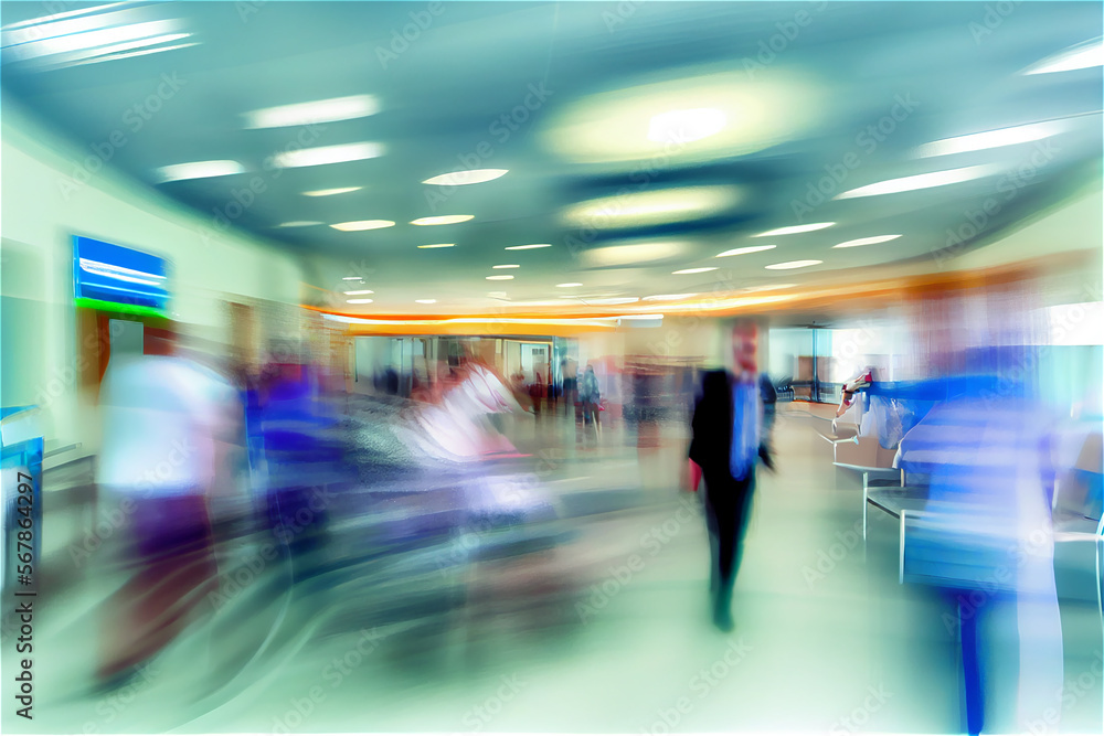 Hospital activity background with a blurry impression of a healthcare scene, generative AI Hospital activity background with a blurry impression of a healthcare scene, generative AI