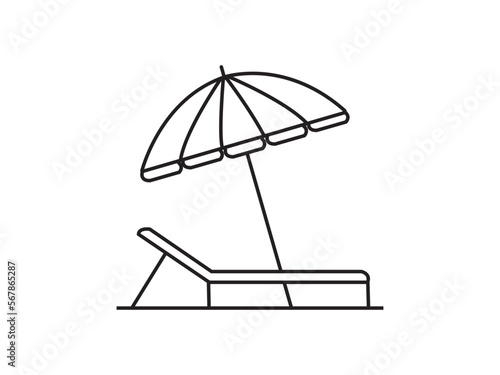 beach chair with umbrella. umbrella with drops. illustration of a umbrella. Beach umbrella vector and clip art