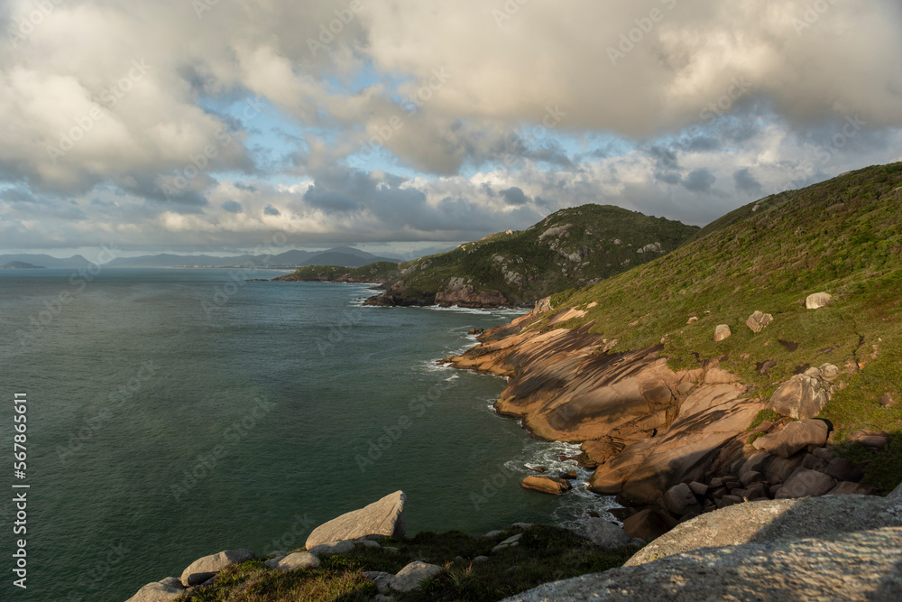 View from the trail to Gravatá beach. Florianópolis, Santa Catarina, Brazil.