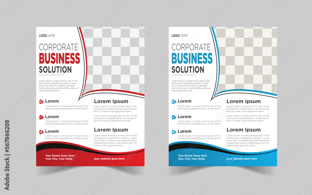 The Best Corporate Flyer Template Design. Abstract vector layout background set. Flyer Layout with Geometric, poster flyer pamphlet brochure cover design layout space for photo background.