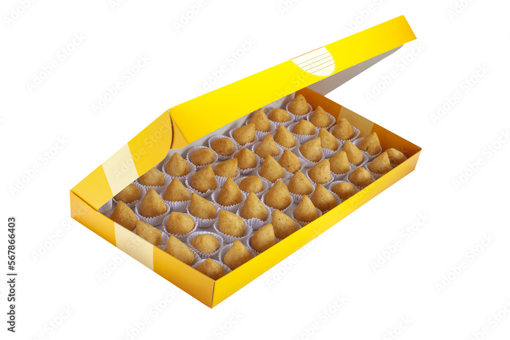 Box of Party Snacks, Brazilian snak, coxinha Box of Party Snacks, Brazilian snak, coxinha