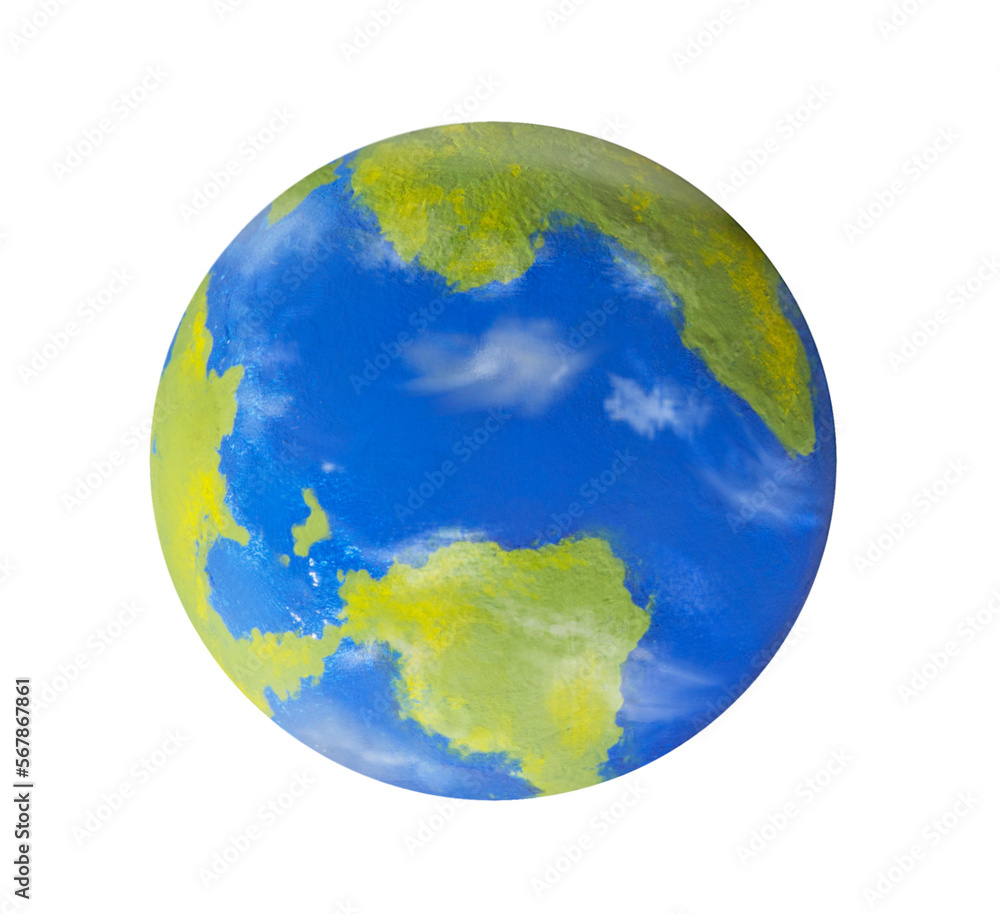 Planet earth globe isolated on transparent layered background.