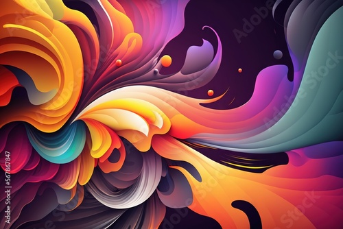 Abstract paint strokes, explosions and splashes. Colorful abstractionism on wallpaper and background. Vector. Generative AI