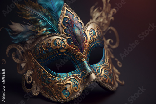 venetian carnival mask Generative AI © Yan