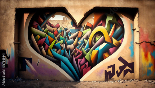 Graffiti San Valentino. AI Generated