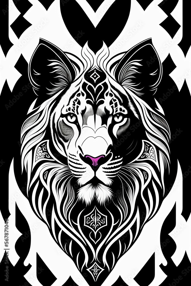 Fototapeta premium lion head outline