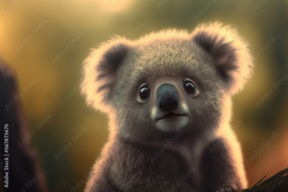 Obraz premium coala kawai, adorable small creature. Generative AI