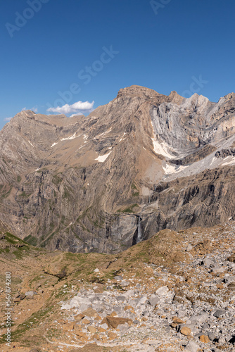 high mountain in the pyrenees in gavarnie, in the south of france in summer