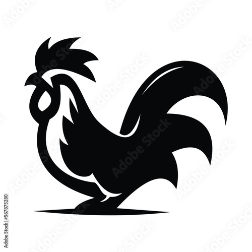 Rooster logo symbol design illustration. Clean modern logo mark design template. Illustration for personal or commercial business branding.