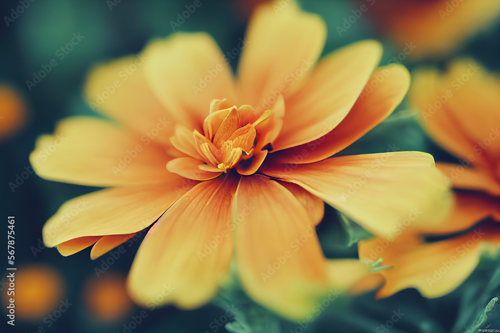 Marigold Flowers, Illustration, Generative AI Marigold Flowers, Illustration, Generative AI