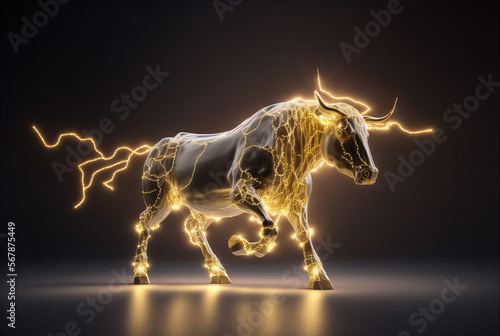 golden Bitcoin bull market  successful uptrend. Generative AI