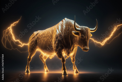 golden Bitcoin bull market, successful uptrend. Generative AI