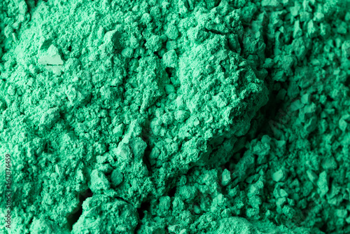 Close up of green powder background, with copy space