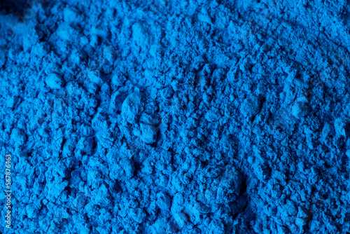 Close up of blue powder background, with copy space