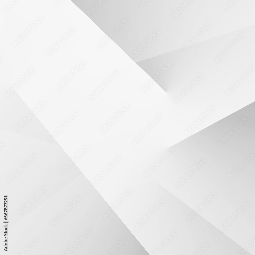 Black white abstract background for design. Geometric shapes. Triangles, squares, stripes, lines. Gradient. Modern, futuristic. Light gray. Template.