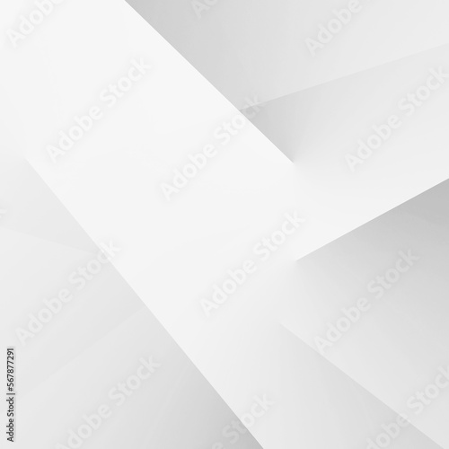 Black white abstract background for design. Geometric shapes. Triangles, squares, stripes, lines. Gradient. Modern, futuristic. Light gray. Template.