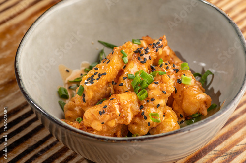 shrimp with sesame and souce