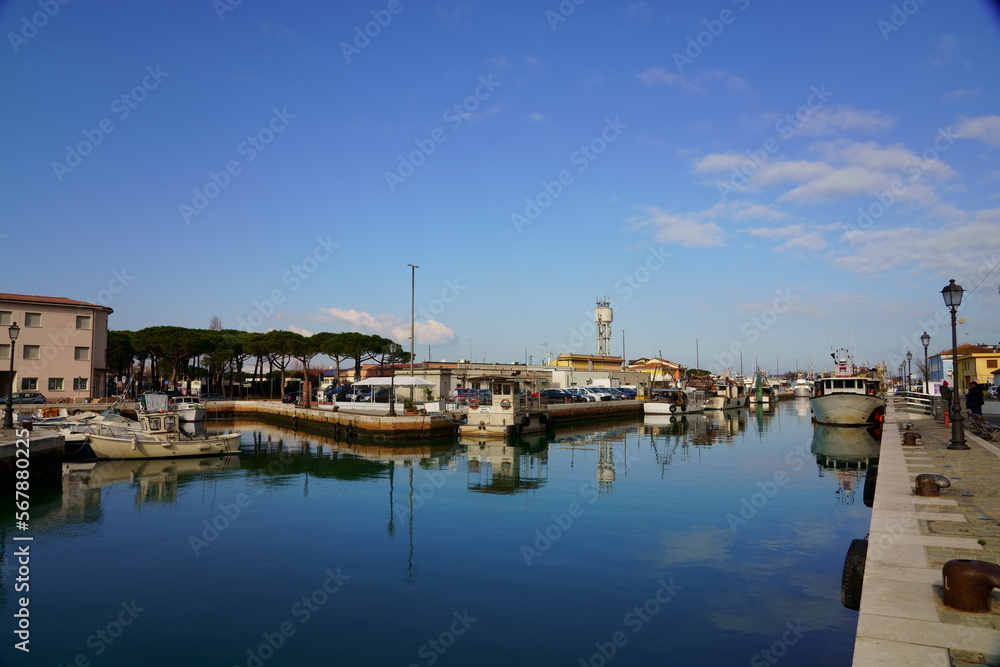 The small harbor of Cesenatico, Italy