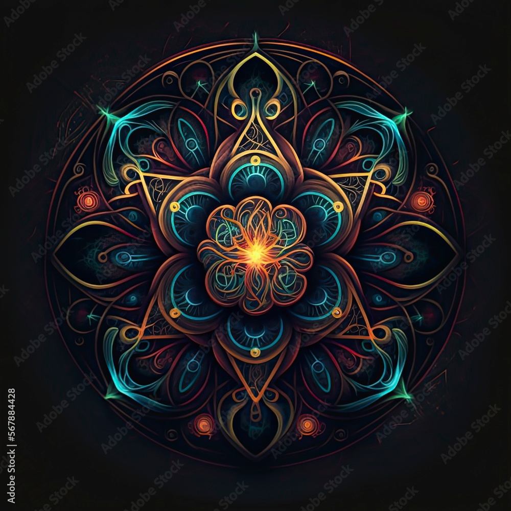 Electrically Colorful Sacred Geometric Design