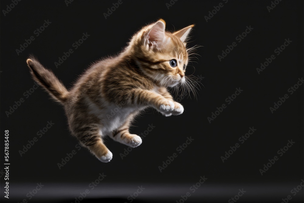 Obraz premium kiitten mid air flying