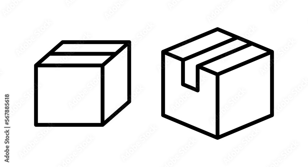 Box icon vector illustration. box sign and symbol, parcel, package Box icon vector illustration. box sign and symbol, parcel, package