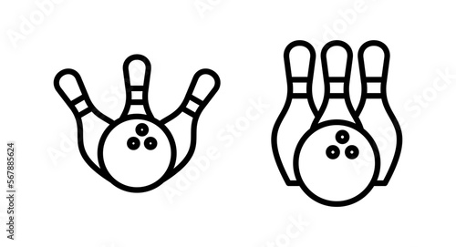Bowling icon vector illustration. bowling ball and pin sign and symbol.