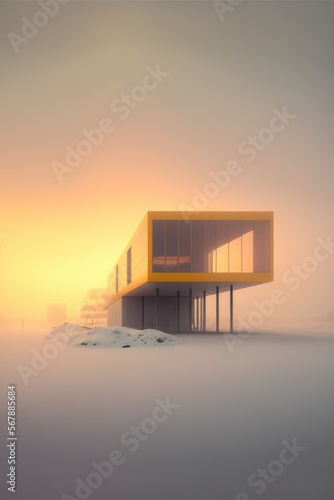 modern minimalistic architecture, illustration