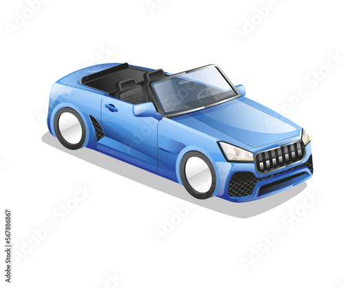 Isometric flat 3d concept luxury sports car model character illustration