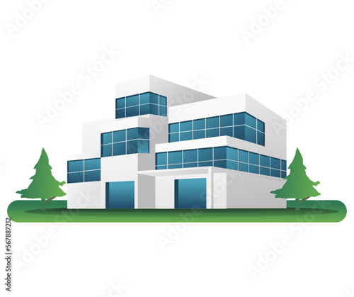 Isometric flat 3d concept illustration of business office building