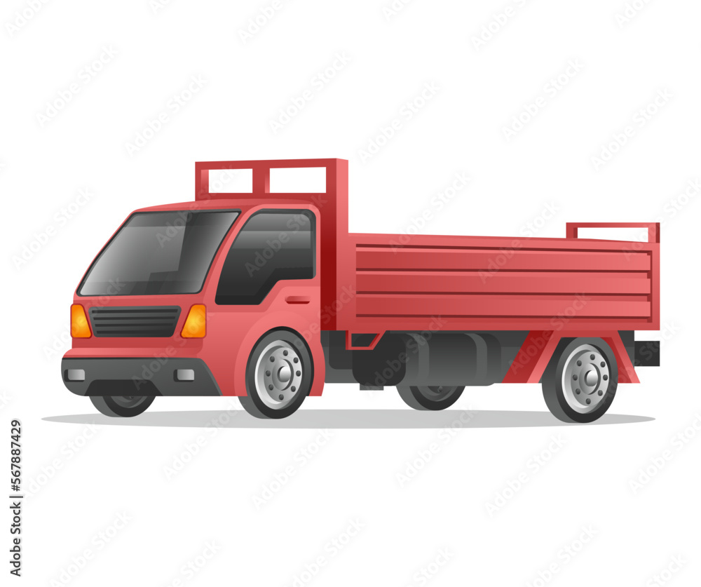 Flat isometric concept 3d illustration heavy lifting truck