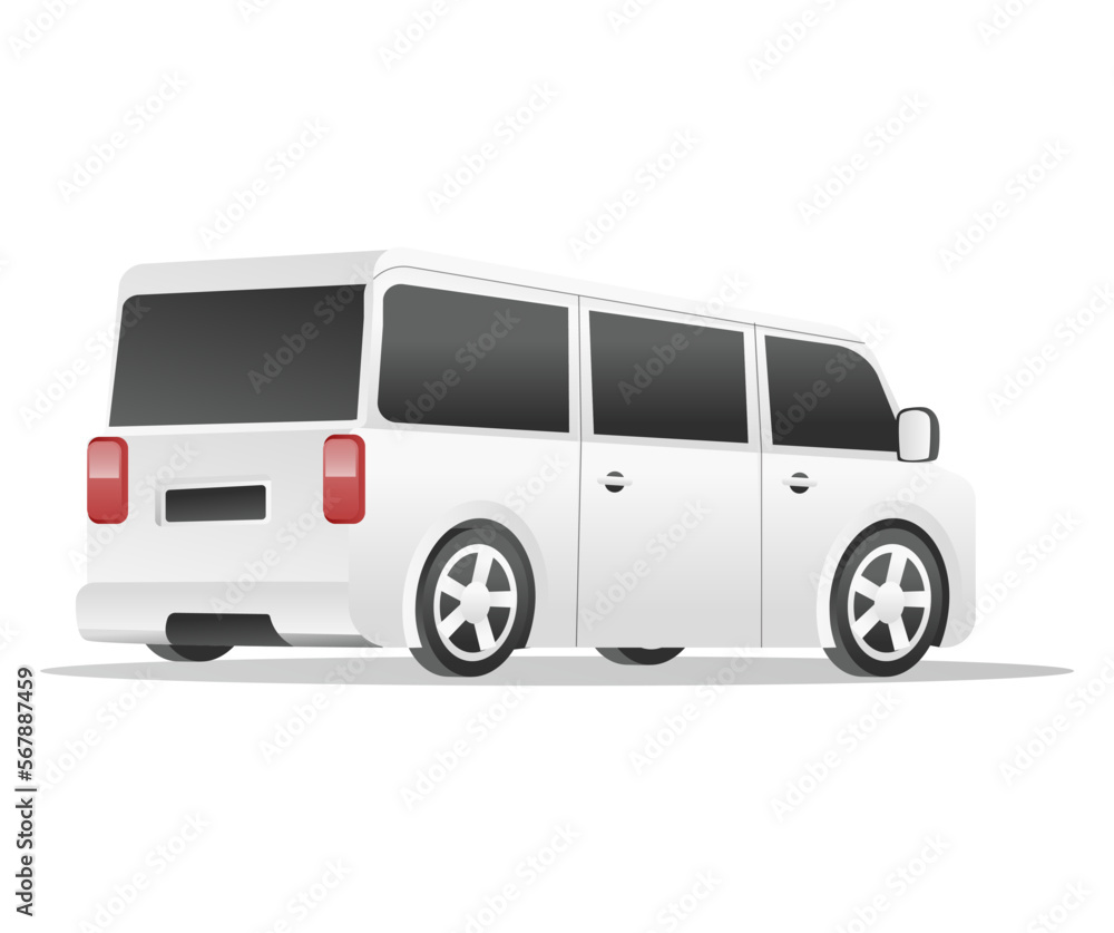 Flat isometric concept 3d illustration car suitable for big family