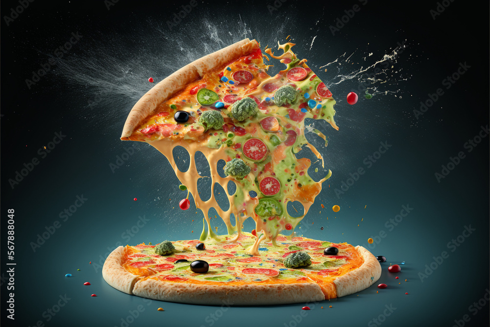 oben Aussicht köstlich Pizza mit Text Raum Attrappe, Lehrmodell, Simulation  Hintergrund mit generativ ai 22807314 Stock-Photo bei Vecteezy