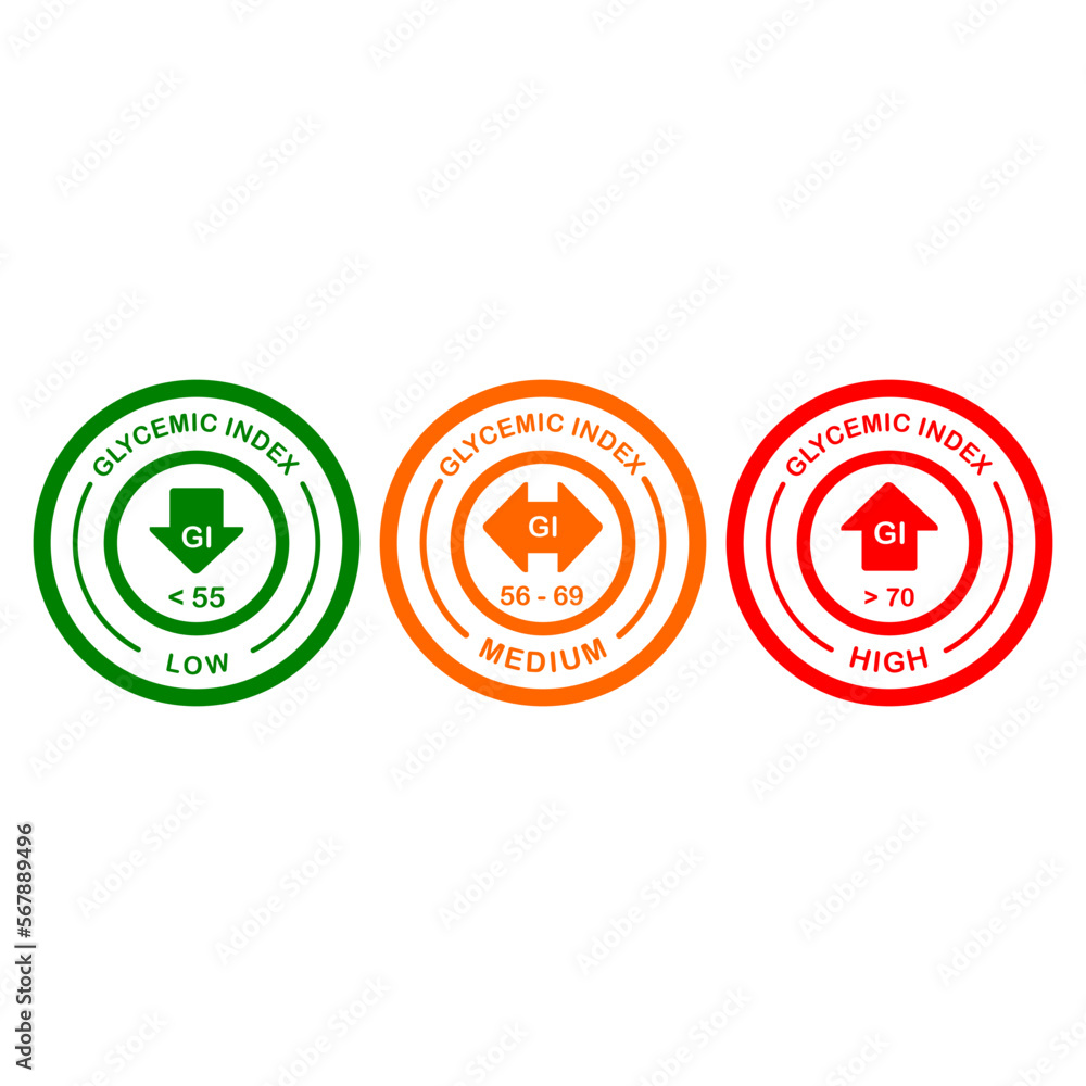 Glycemic index logo badge vector Glycemic index logo badge vector